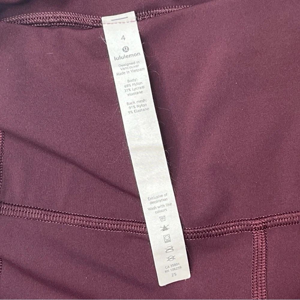 Lululemon Athletica Pace Rival Crop Leggings 22” size 4 Dark Adobe W6BAVS
